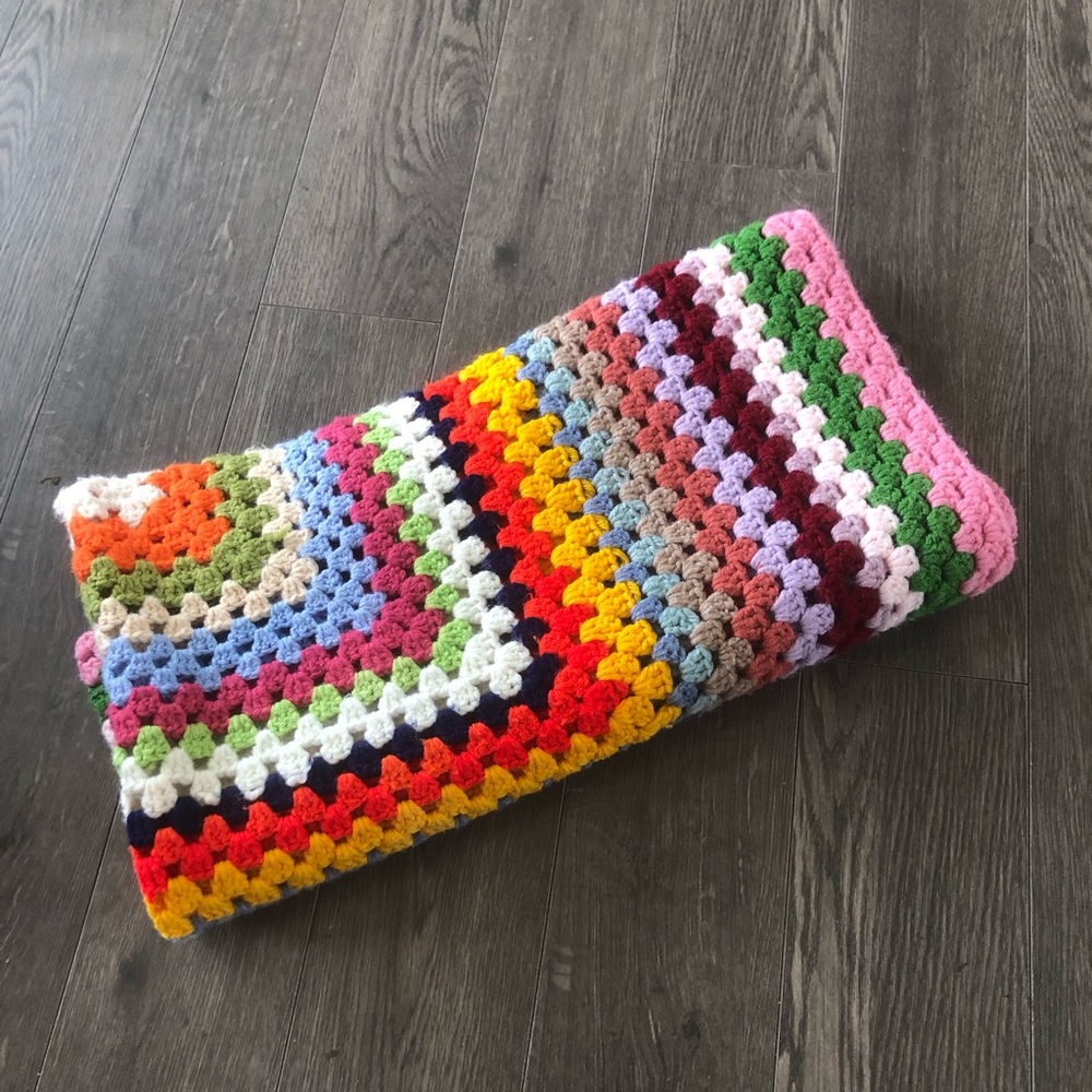 Handmade‎ Multicolor Crochet Granny Blanket